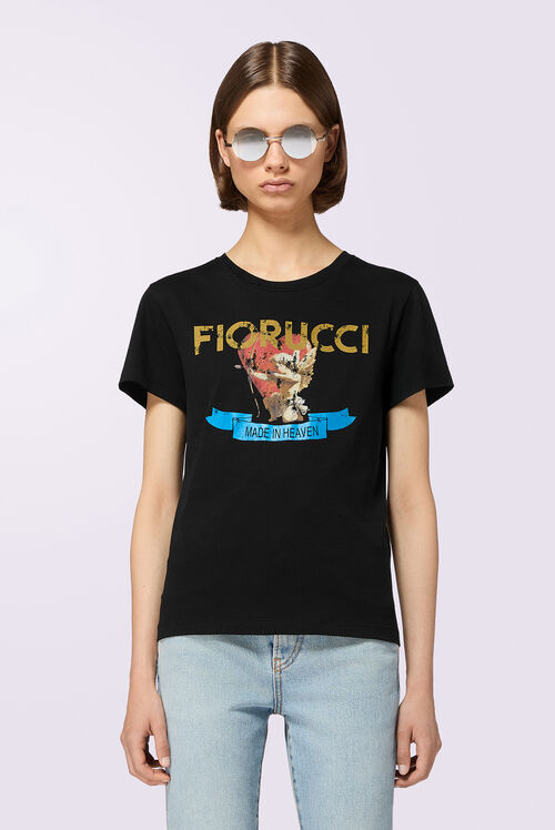 Rock Cupid Logo Slim T-Shirt Black